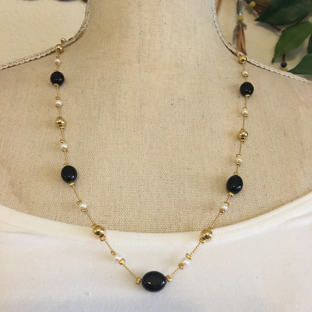 Vintage 90s classic glass beaded chain necklace